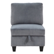Ellene Modular Armless Chair With Storage-Soft Gray Corduroy