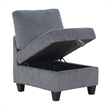 Ellene Modular Armless Chair With Storage-Soft Gray Corduroy