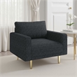 Remy Accent Sofa Chair-Black Boucle Seat with Metallic Undertone-Gold Legs