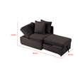 Bernie Modular Convertible Chair Futon-Gray-Multiple Configurations-2 Pillows