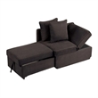 Bernie Modular Convertible Chair Futon-Gray-Multiple Configurations-2 Pillows