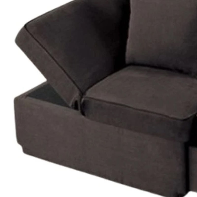 Bernie Modular Convertible Chair Futon-Gray-Multiple Configurations-2 Pillows