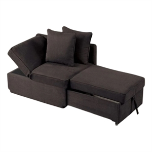 Bernie Modular Convertible Chair Futon-Gray-Multiple Configurations-2 Pillows