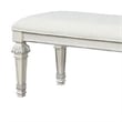 Miamy Bench-Cream White Wood Frame-Textured Fabric-55 Inch