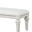 Miamy Bench-Cream White Wood Frame-Textured Fabric-55 Inch