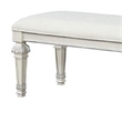 Miamy Bench-Cream White Wood Frame-Textured Fabric-55 Inch