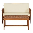 Kaila 2pc Outdoor Table and Loveseat Set-Beige Cushion-Natural Brown