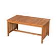 Kaila 2pc Outdoor Table and Loveseat Set-Beige Cushion-Natural Brown