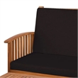 Kaila 2pc Outdoor Table and Loveseat Set-Black Cushion-Natural Brown