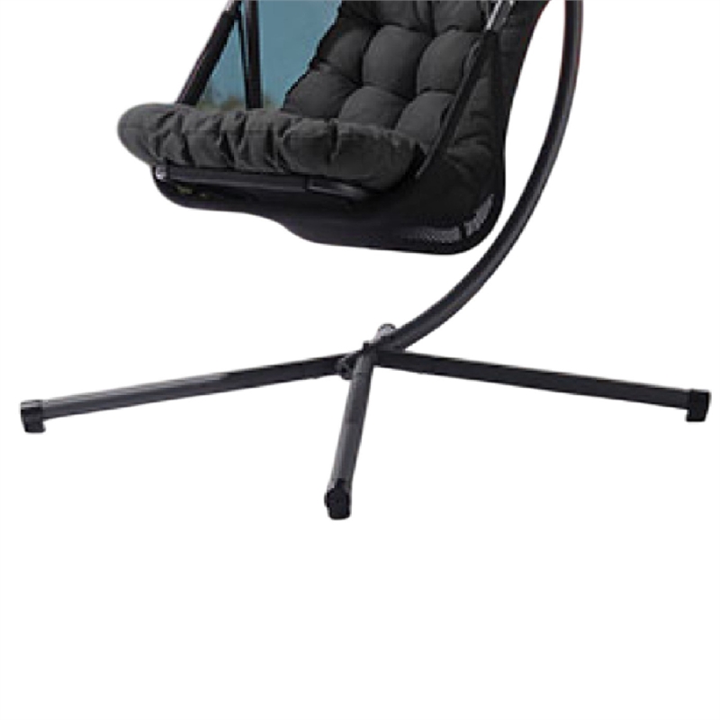 Bery Outdoor Swing Chair with Foldable Stand-Coastal Black Cushion
