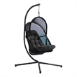 Bery Outdoor Swing Chair with Foldable Stand-Coastal Black Cushion