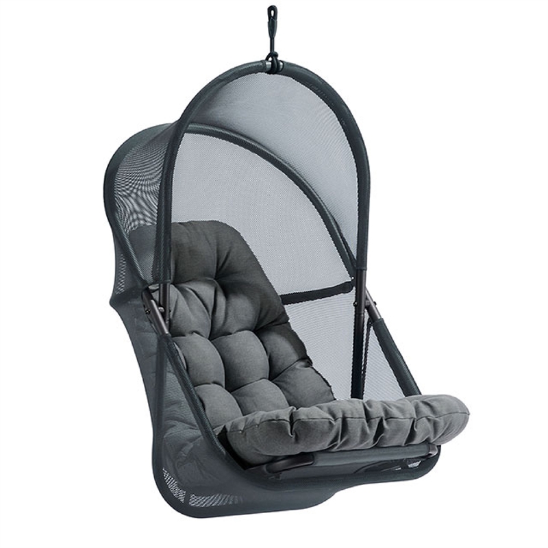 Bery Outdoor Swing Chair with Foldable Stand-Dark Gray Cushion