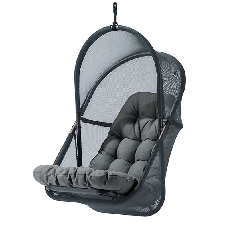 Bery Outdoor Swing Chair with Foldable Stand-Dark Gray Cushion