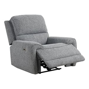 Cote Power Recliner Chair-Gray Boucle-Pillow Top Arms-Solid Wood