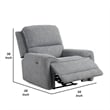 Cote Power Recliner Chair-Gray Boucle-Pillow Top Arms-Solid Wood