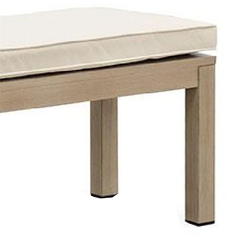 Beli Outdoor Bench-Beige Seat Cushion-Natural Brown Aluminum 57 Inch