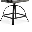 Leki Swivel Counter Height Chair Set of 2-Gray Rattan-Black Metal