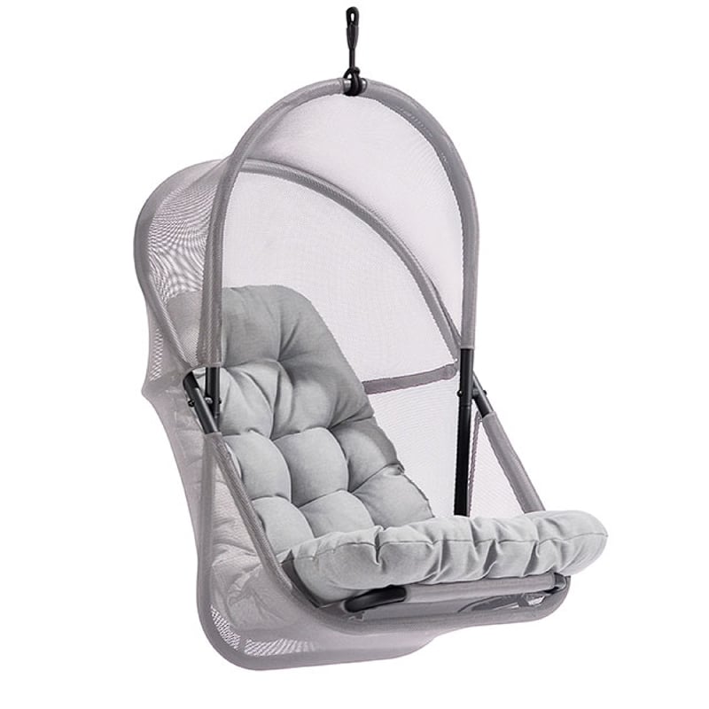 Bery Outdoor Swing Chair with Foldable Stand-Light Gray Cushion