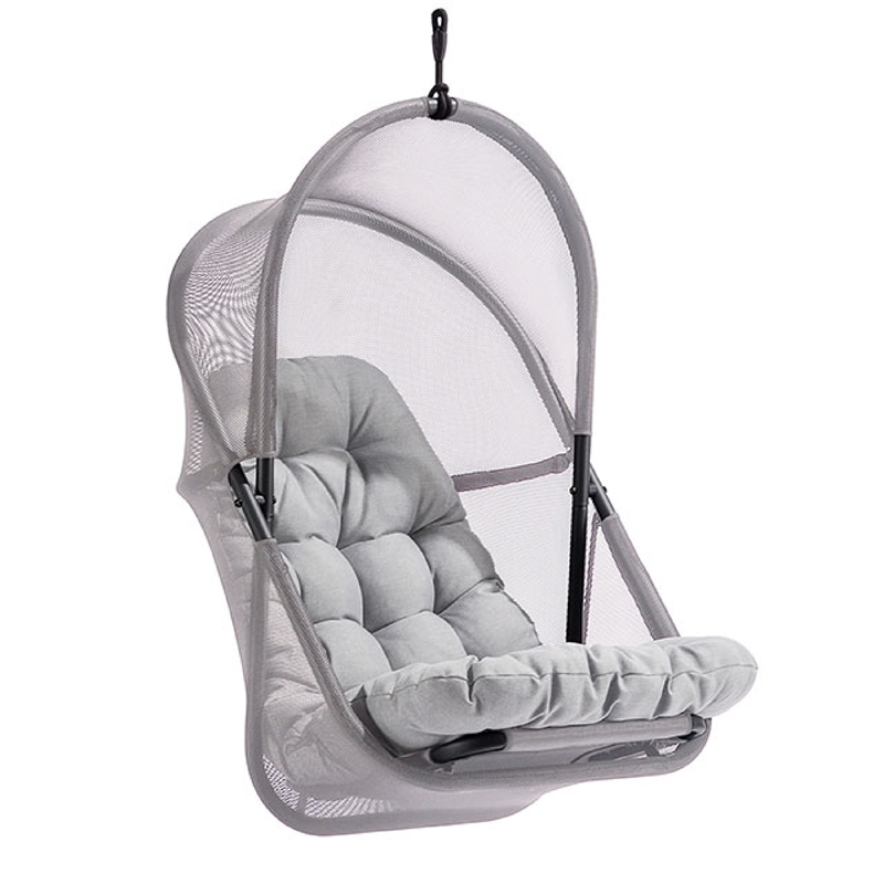 Bery Outdoor Swing Chair with Foldable Stand-Light Gray Cushion