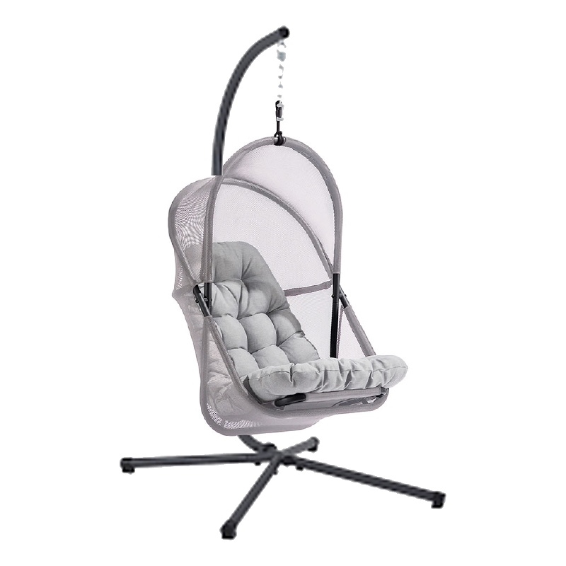 Bery Outdoor Swing Chair with Foldable Stand-Light Gray Cushion