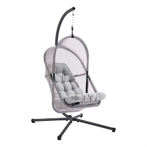 Bery Outdoor Swing Chair with Foldable Stand-Light Gray Cushion