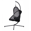 Cery Outdoor Egg Swing Chair-Foldable Stand-Coastal Black Cushion