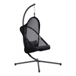 Cery Outdoor Egg Swing Chair-Foldable Stand-Coastal Black Cushion