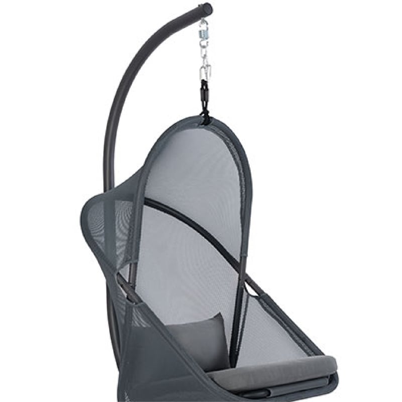 Cery Outdoor Egg Swing Chair-Foldable Stand-Dark Gray Cushion