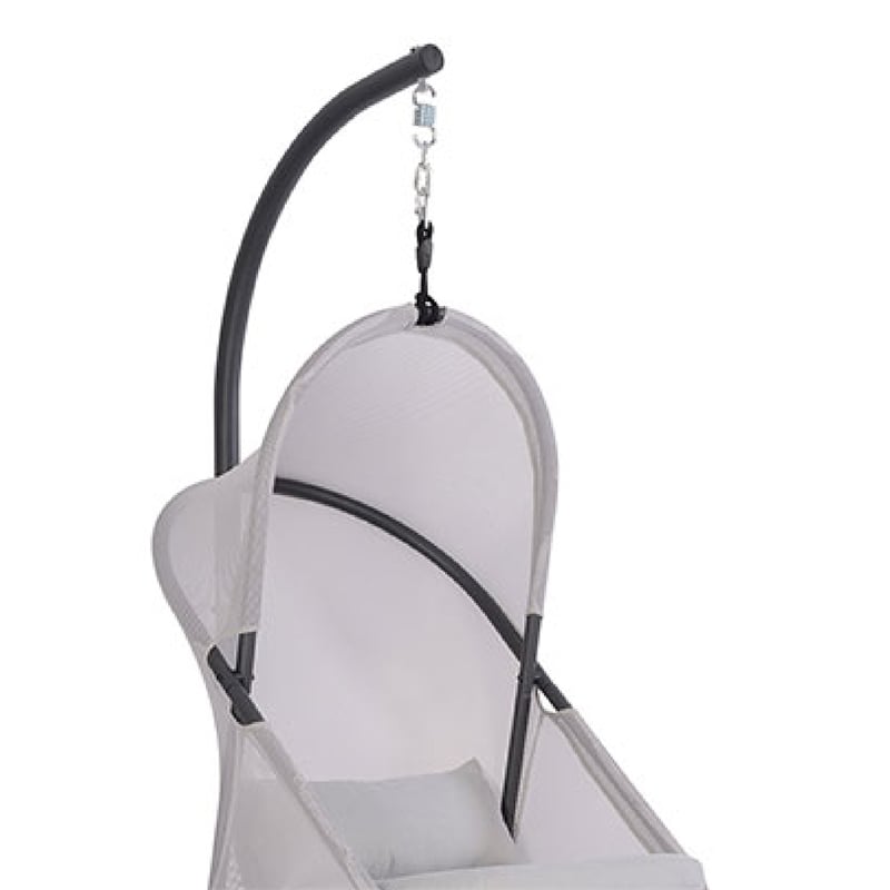 Cery Outdoor Egg Swing Chair-Foldable Stand-Light Gray Cushion