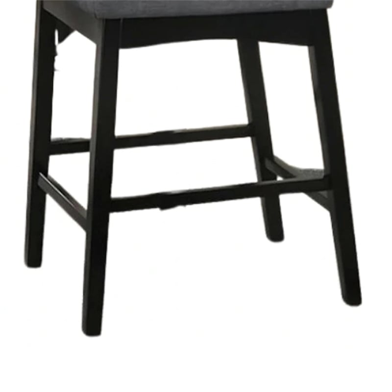 Heni Counter Height Chair-Gray Polyester Cushions-Dark Walnut Brown