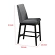 Heni Counter Height Chair-Gray Polyester Cushions-Dark Walnut Brown