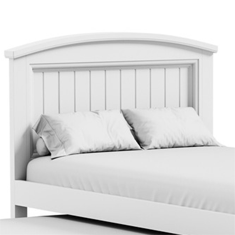 Toli Twin Captain Bed w Trundle-Drawers-White Curved Panel Headboard