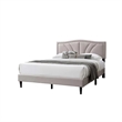 Carie Full Bed-Light Brown Burlap Upholstery-Padded Headboard