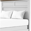 Tela Full Size Bed w Recessed Panel Headboard-Dark Brown Trim-White