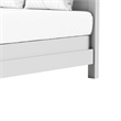 Tela Full Size Bed w Recessed Panel Headboard-Dark Brown Trim-White