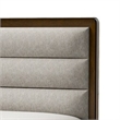 Cair Queen Bed-Channel Tufted Light Gray Fabric Upholstered-Brown