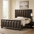 Fema Queen Bed-Vertical Facet Headboard and Footboard-Espresso Brown