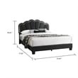 Madsy Full Bed-Gray Upholstered Fan-Shaped Headboard-Metallic Accents