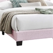 Madsy Full Bed-Pink Upholstered Fan-Shaped Headboard-Metallic Accents
