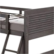 Wexo Twin over Full Bunk Bed-Charcoal Brown Slat Design and Ladder