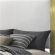 Dyl Queen Bed-Soft Foam Upholstered-White Fabric-Gold Accent Posts