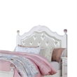 Bela Twin Size Bed w Button Tufted Headboard-White Faux Leather