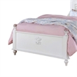 Bela Twin Size Bed w Button Tufted Headboard-White Faux Leather