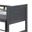 Wexo Twin over Twin Bunk Bed-Charcoal Brown Slat Design and Ladder
