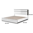 Kena King Size Bed-White Gray Panel Headboard-Footboard Storage Drawers