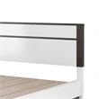 Kena Queen Size Bed-White Gray Panel Headboard-Footboard Storage Drawers