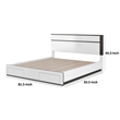 Kena King Size Bed-White Gray Panel Headboard-Low Profile Footboard