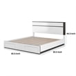 Kena Queen Size Bed-White Gray Panel Headboard-Low Profile Footboard