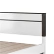 Kena Queen Size Bed-White Gray Panel Headboard-Low Profile Footboard