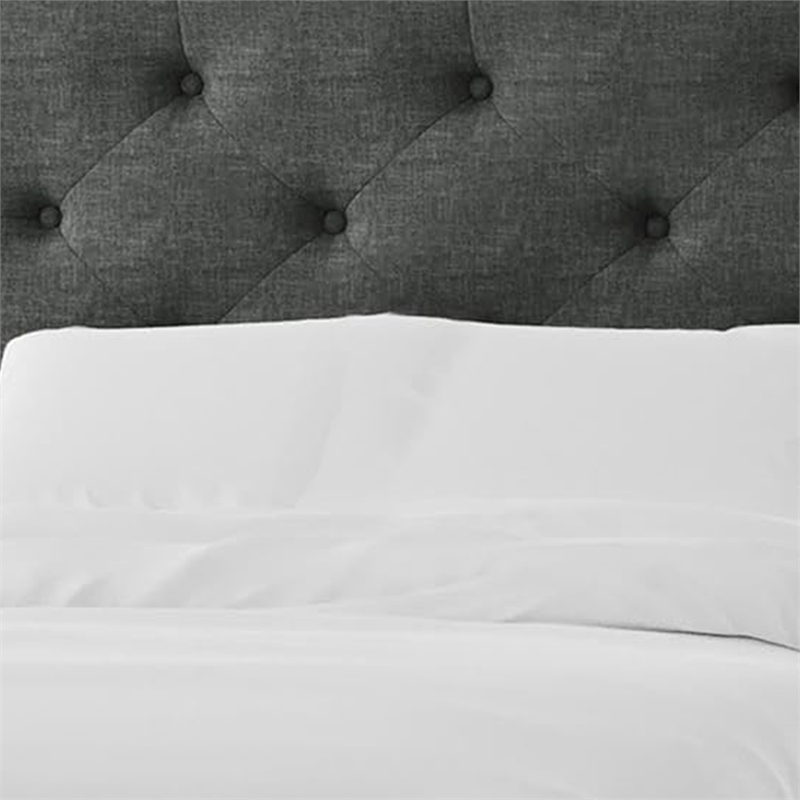 Sya Full Size Bed w Tufted Headboard-Underbed Storage-Dark Gray